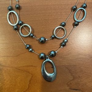 Bundle of 5 silver tone necklaces